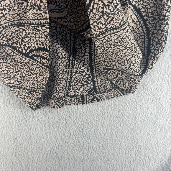 Vtg Saint Romei Womens Dress Silk Sz 10 Peplum 1980s Black Tan - Picture 6 of 14